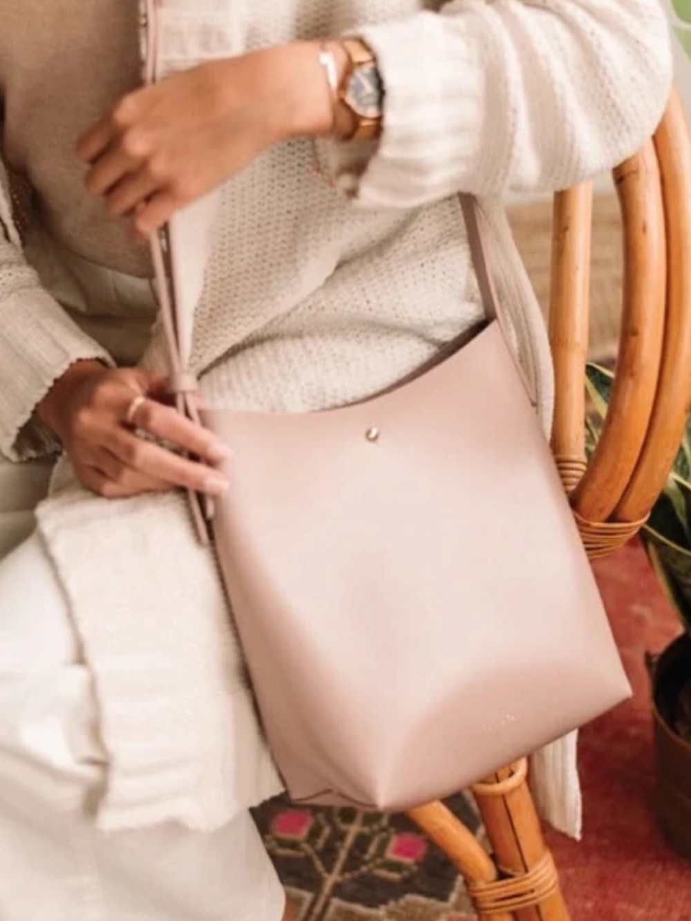 Samara Minimalist Blush Pink Crossbody Shoulder Bag
